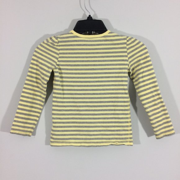 Old Navy Girls S Yellow Gray Striped Cotton Top - Picture 2 of 6